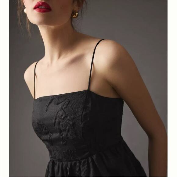 Anthropologie Jacquard Bubble Hem Dress Black Size 10 NEW - Picture 5 of 16